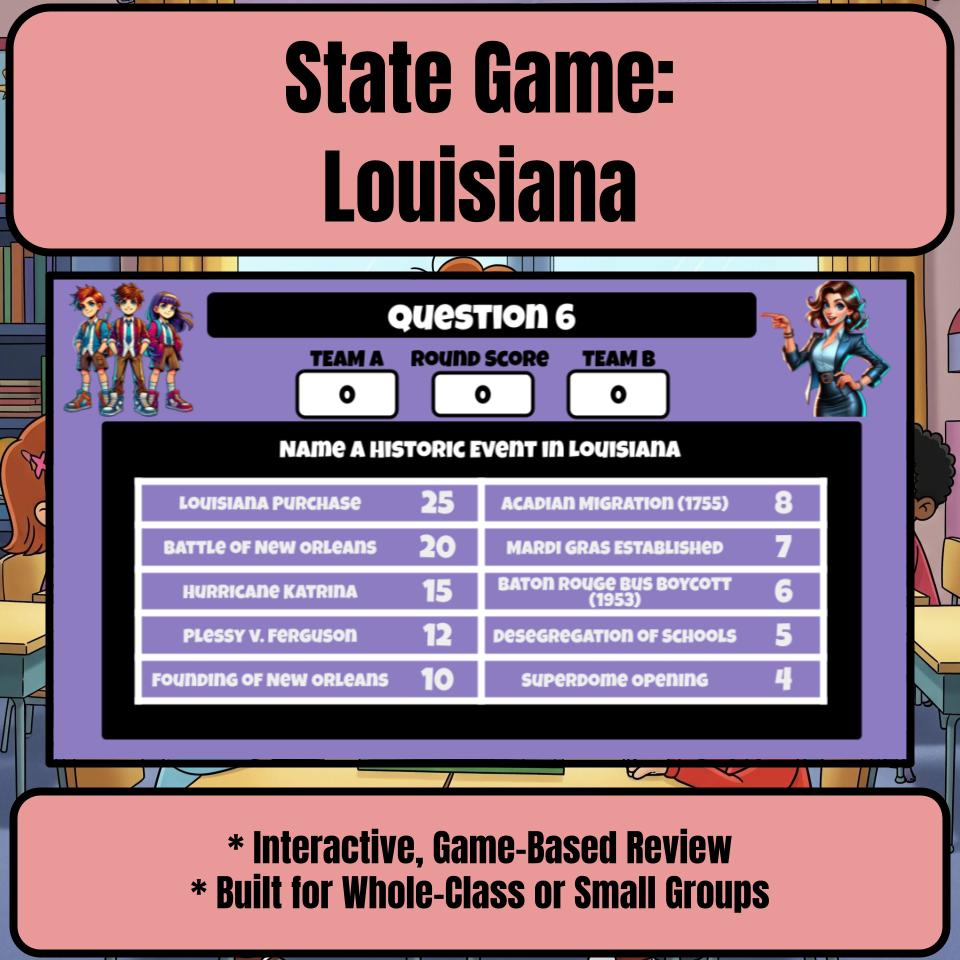 Louisiana Social Studies Family Feud Review Game CF0012
