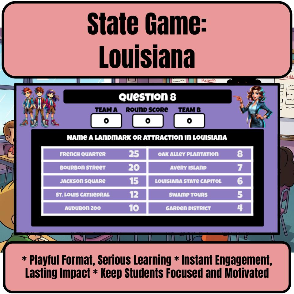 Louisiana Social Studies Family Feud Review Game CF0012