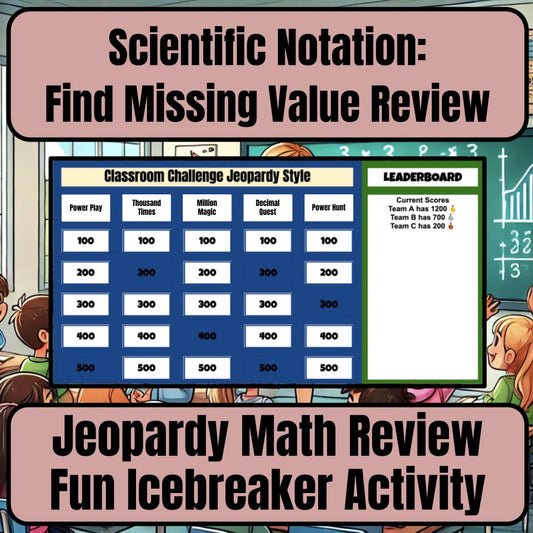Scientific Notation: Find Missing Value Jeopardy Math Review I0012