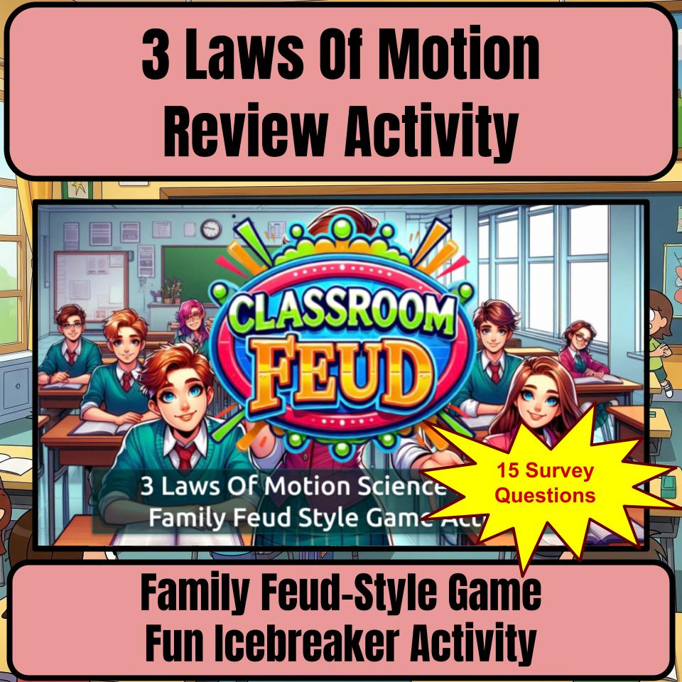 3 Laws Of Motion Science Review Family Feud Style Game Activity CF0012