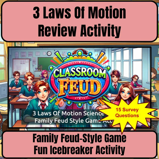 3 Laws Of Motion Science Review Family Feud Style Game Activity CF0012