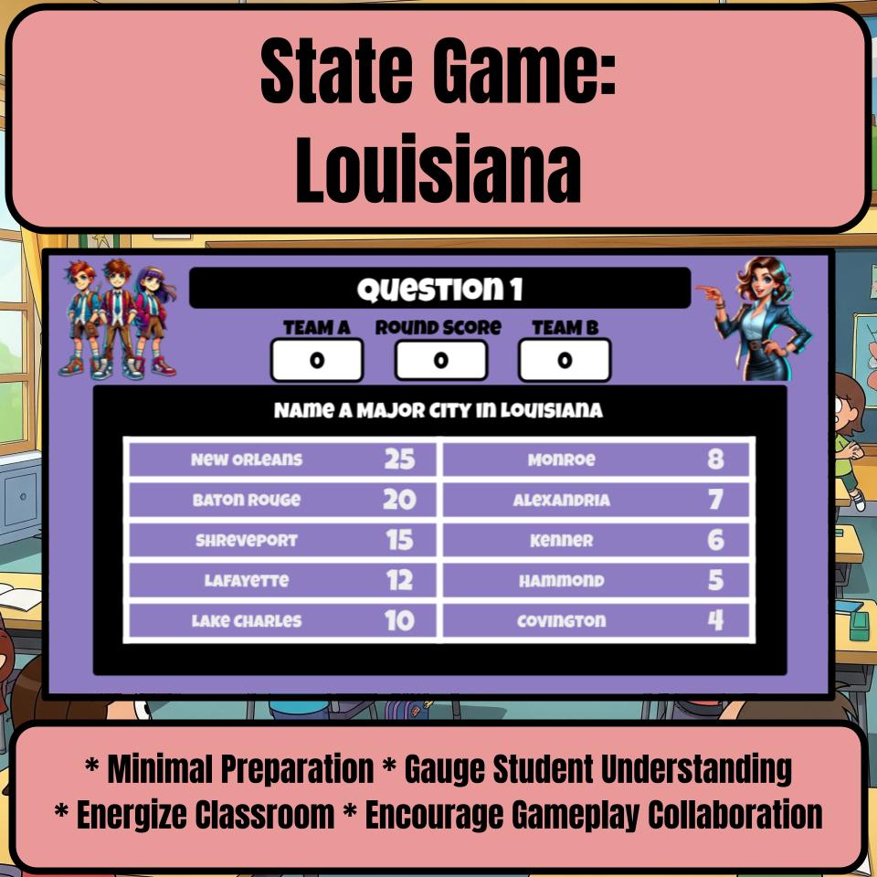 Louisiana Social Studies Family Feud Review Game CF0012
