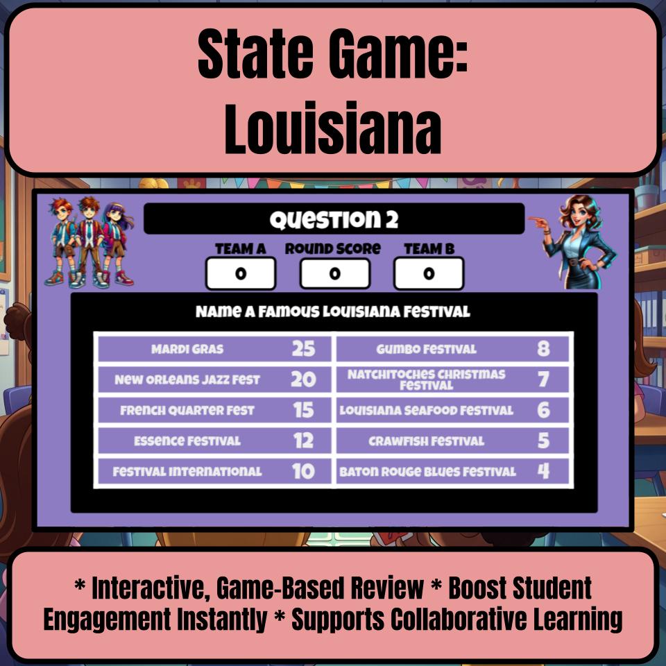 Louisiana Social Studies Family Feud Review Game CF0012