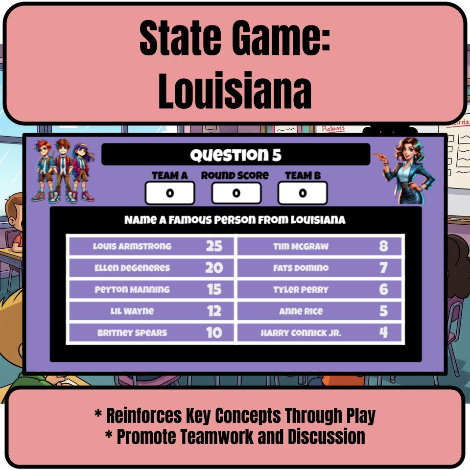 Louisiana Social Studies Family Feud Review Game CF0012