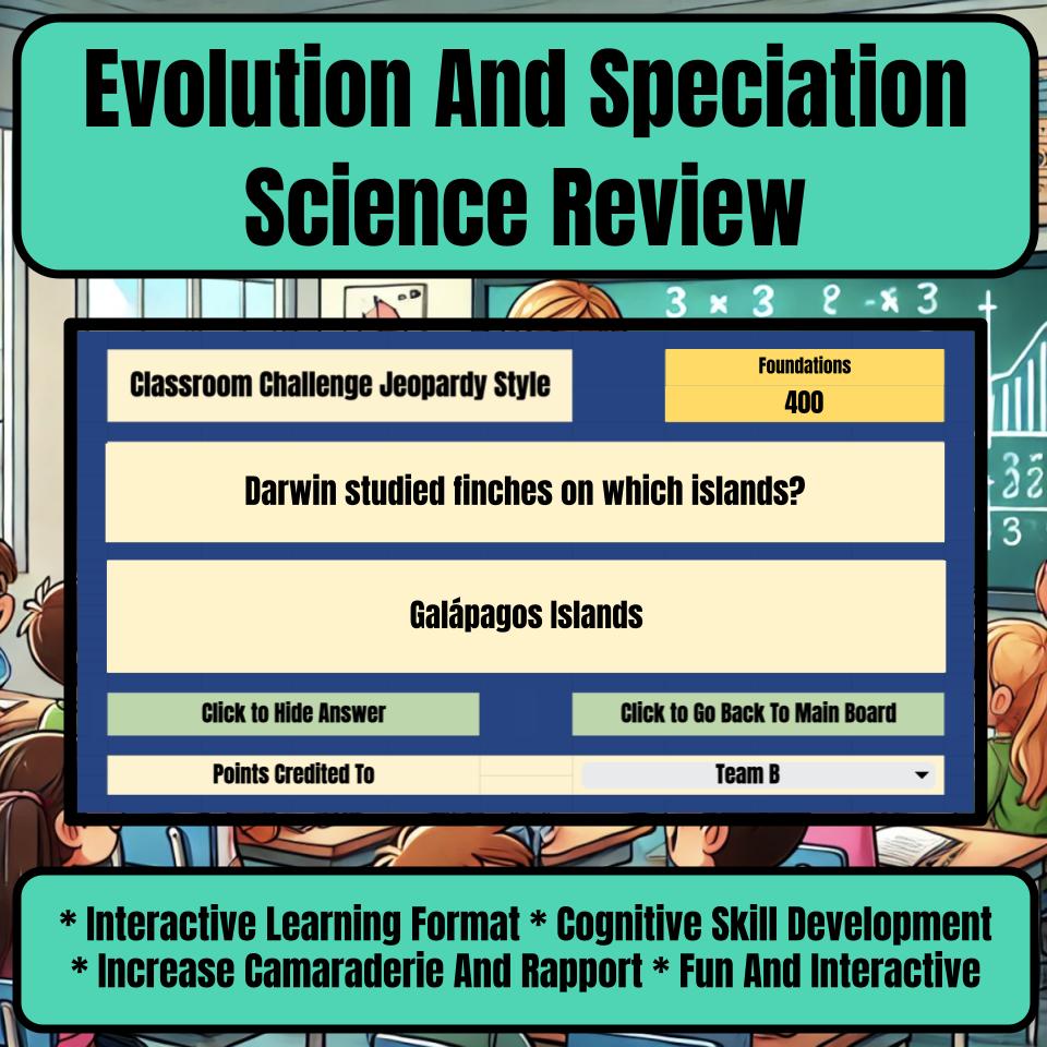 Evolution And Speciation Jeopardy Science Review I0123