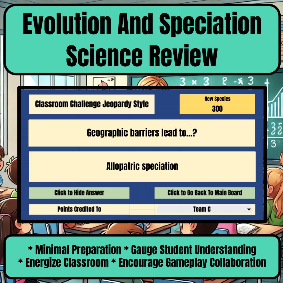 Evolution And Speciation Jeopardy Science Review I0123