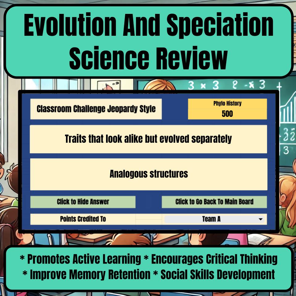 Evolution And Speciation Jeopardy Science Review I0123