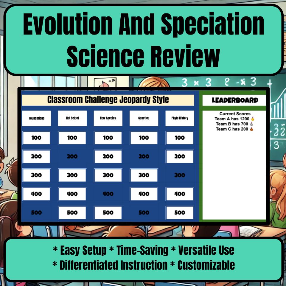 Evolution And Speciation Jeopardy Science Review I0123