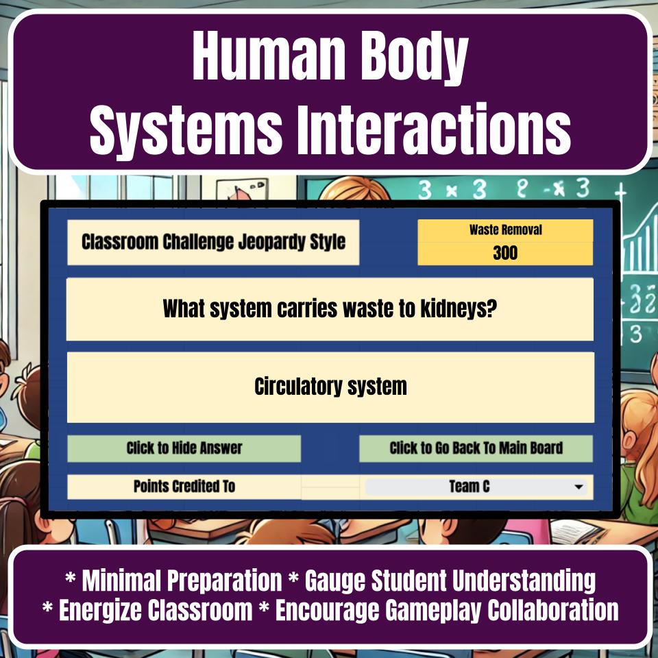 Human Body Systems Interactions Jeopardy Science Review I0124