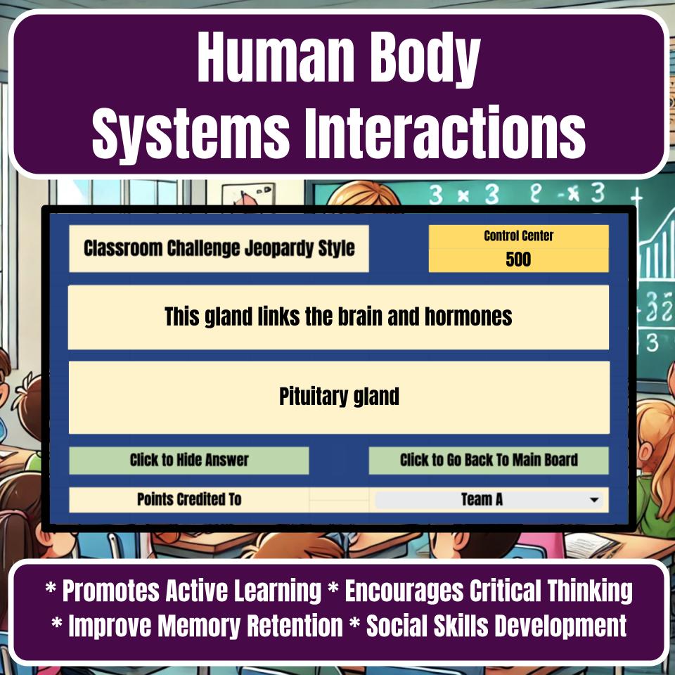 Human Body Systems Interactions Jeopardy Science Review I0124