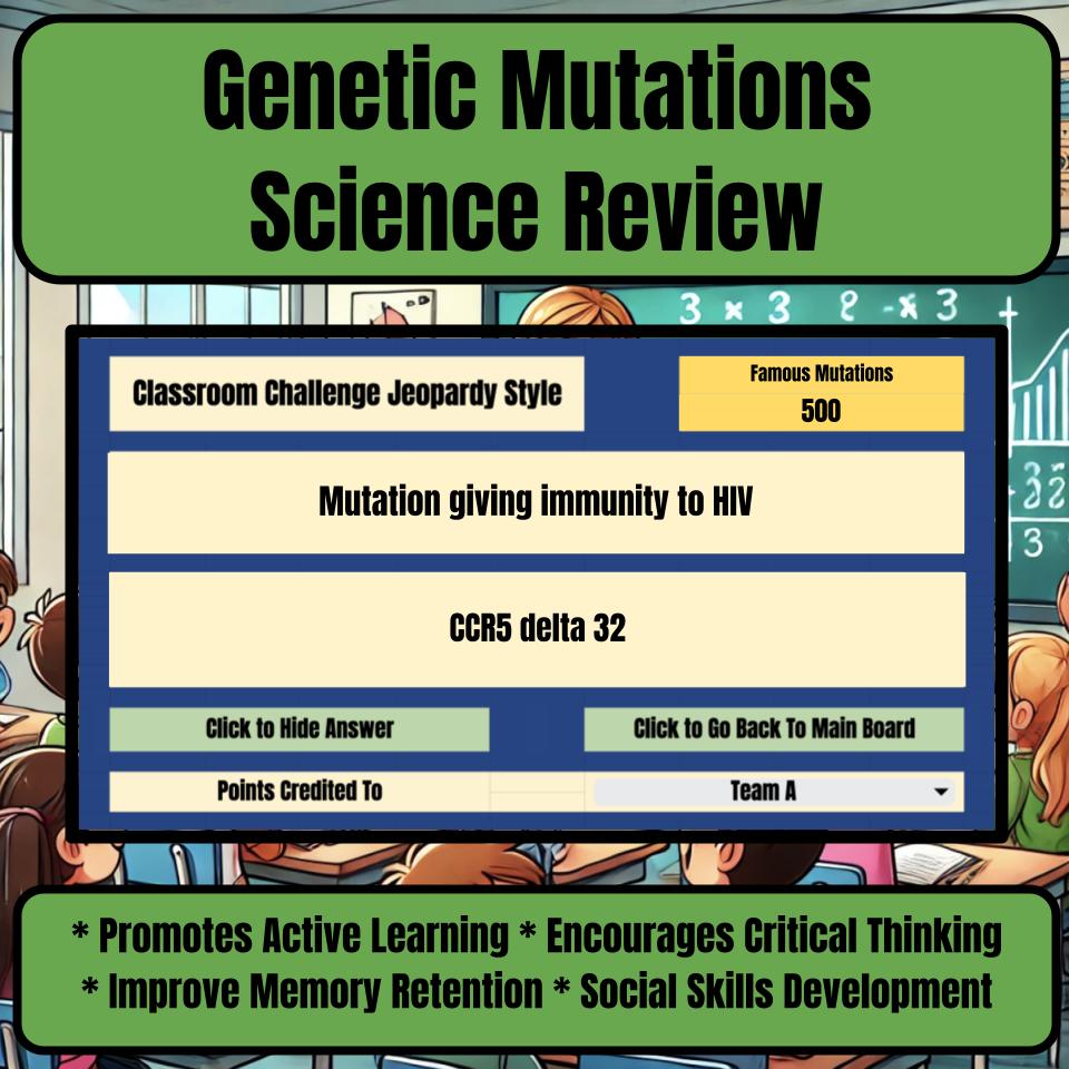 Genetic Mutations Jeopardy Science Review I0129