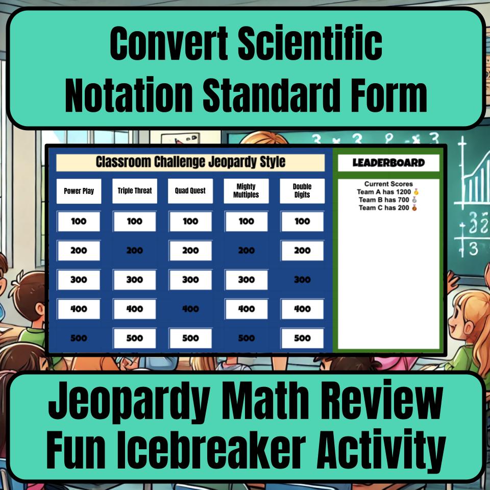 Convert Scientific Notation Standard Form Jeopardy Math Review I0013