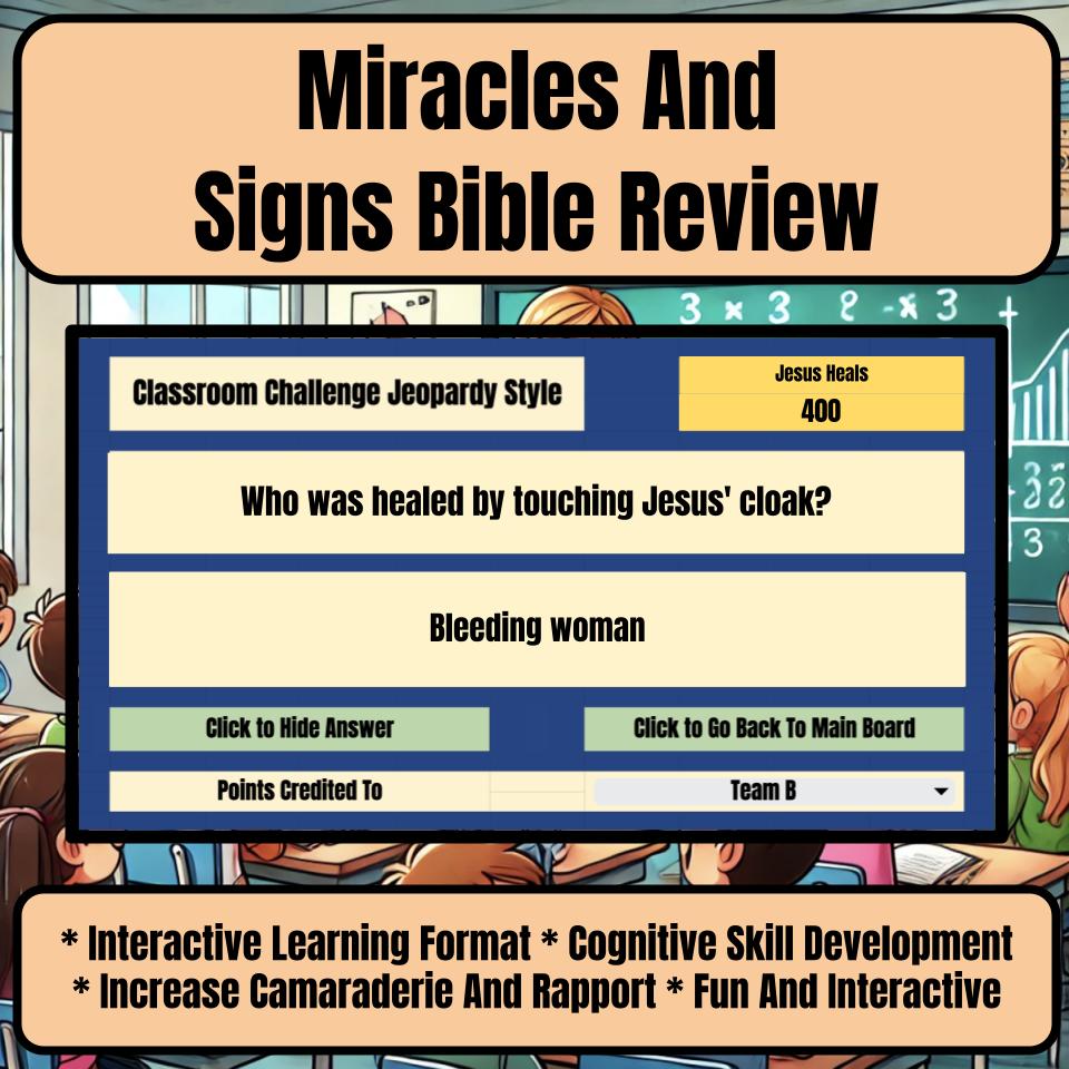 Miracles And Signs Jeopardy Bible B0013