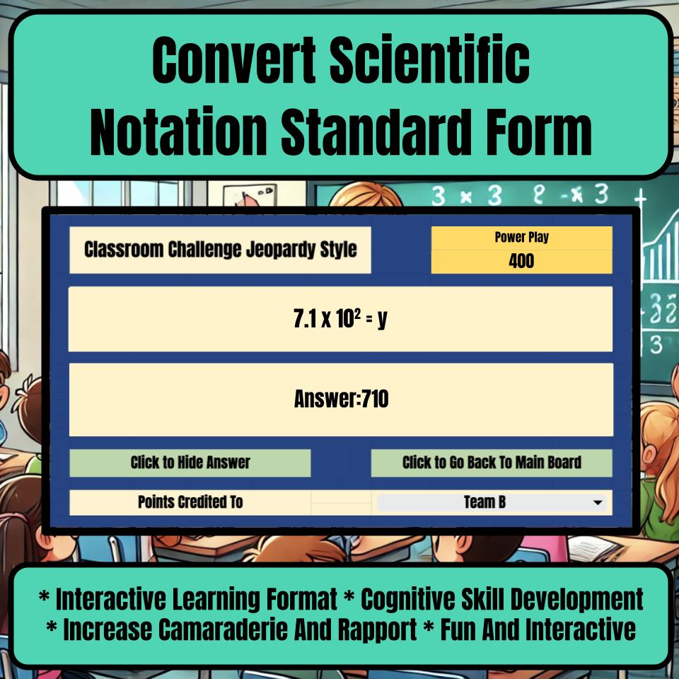 Convert Scientific Notation Standard Form Jeopardy Math Review I0013