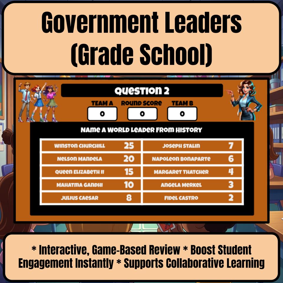 Government Leaders (Grade School) Feud Review Game CF0013