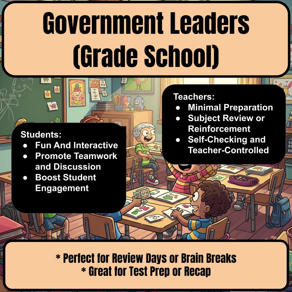 Government Leaders (Grade School) Feud Review Game CF0013