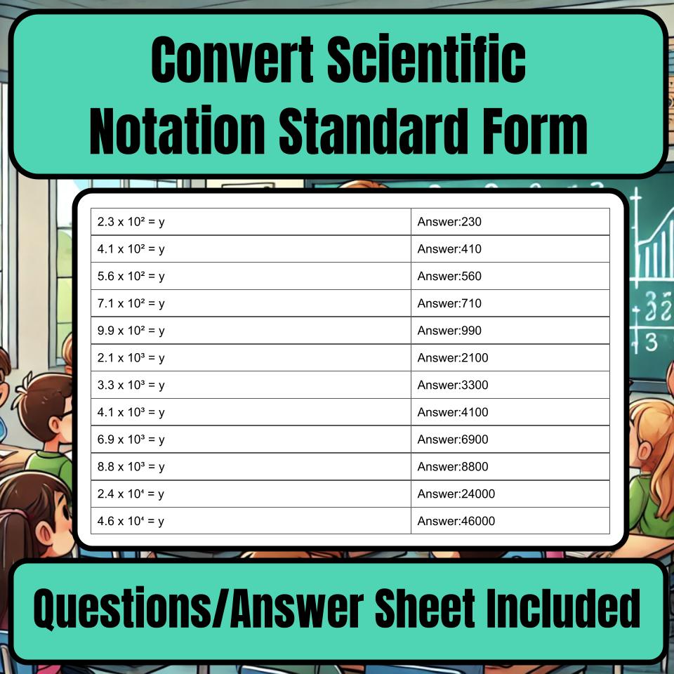 Convert Scientific Notation Standard Form Jeopardy Math Review I0013