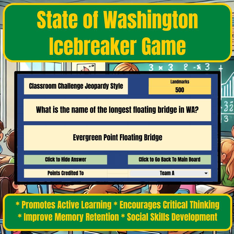 State of Washington Jeopardy Game I0013