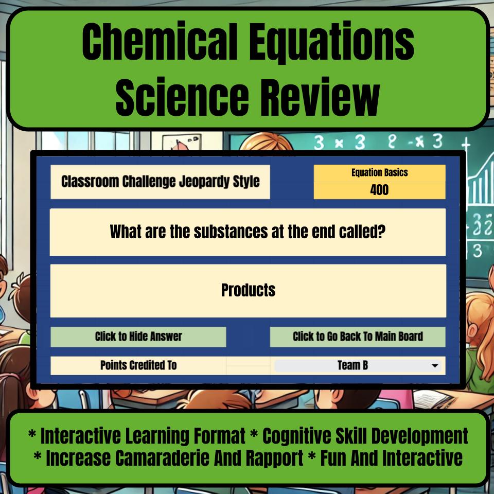 Chemical Equations Jeopardy Science Review I0135