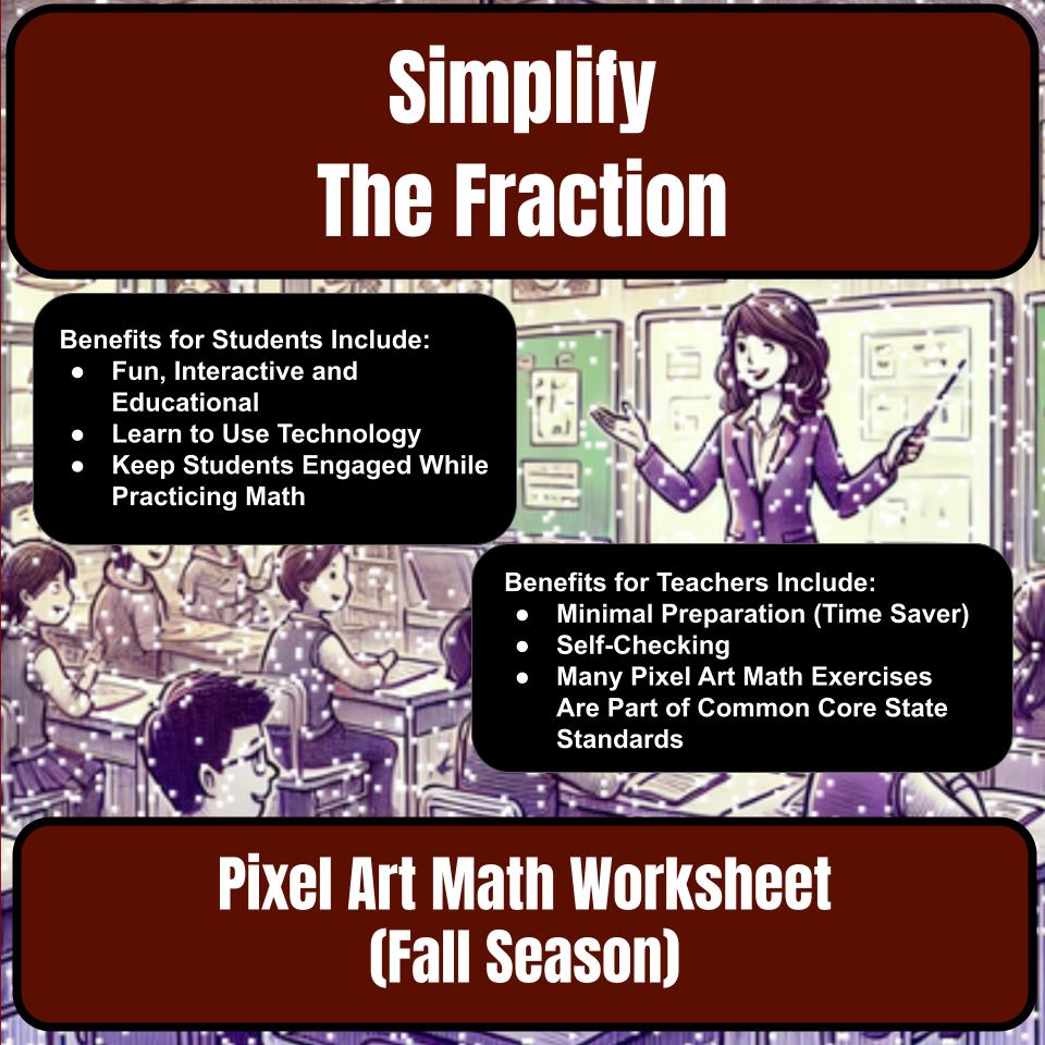 Simplify The Fraction Mystery Picture Activity Worksheet P0135