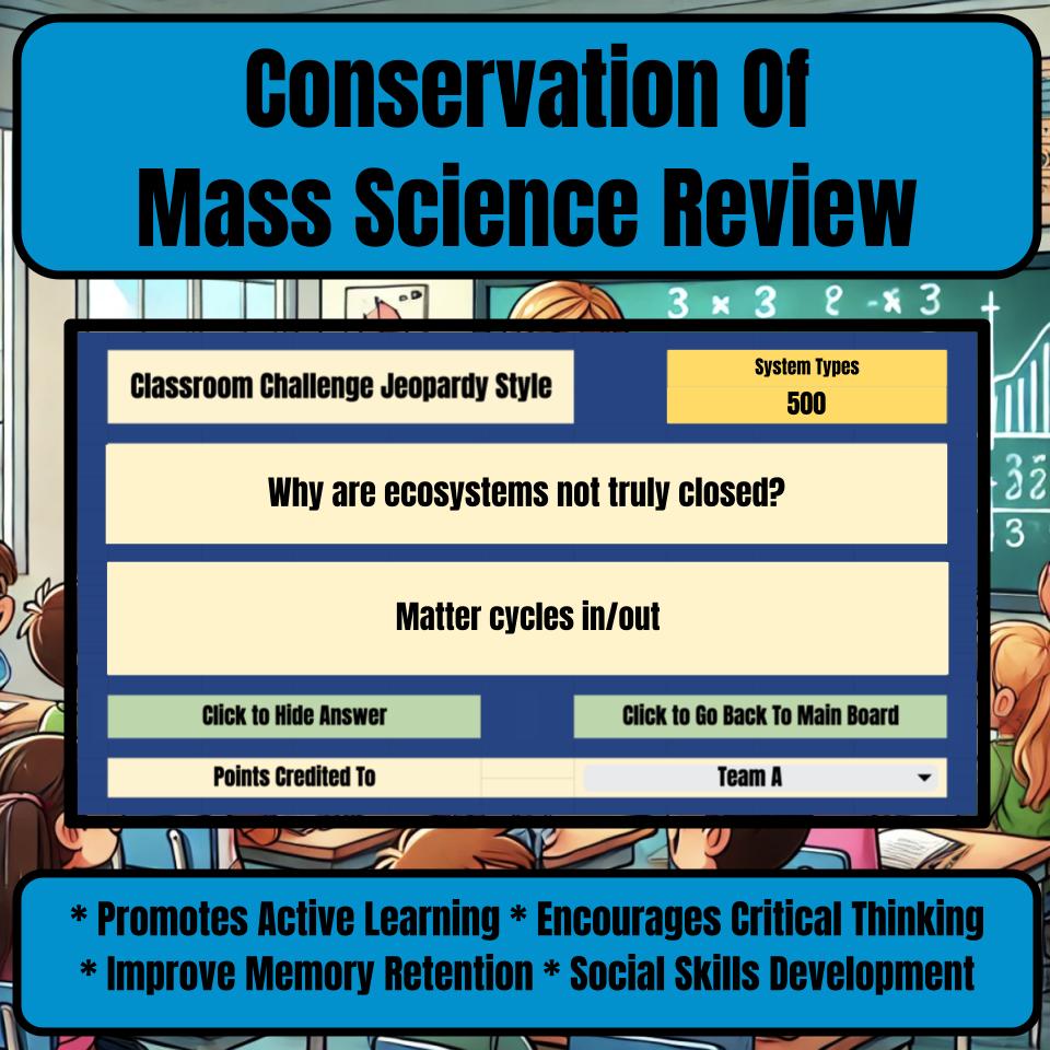 Conservation Of Mass Jeopardy Science Review I0136