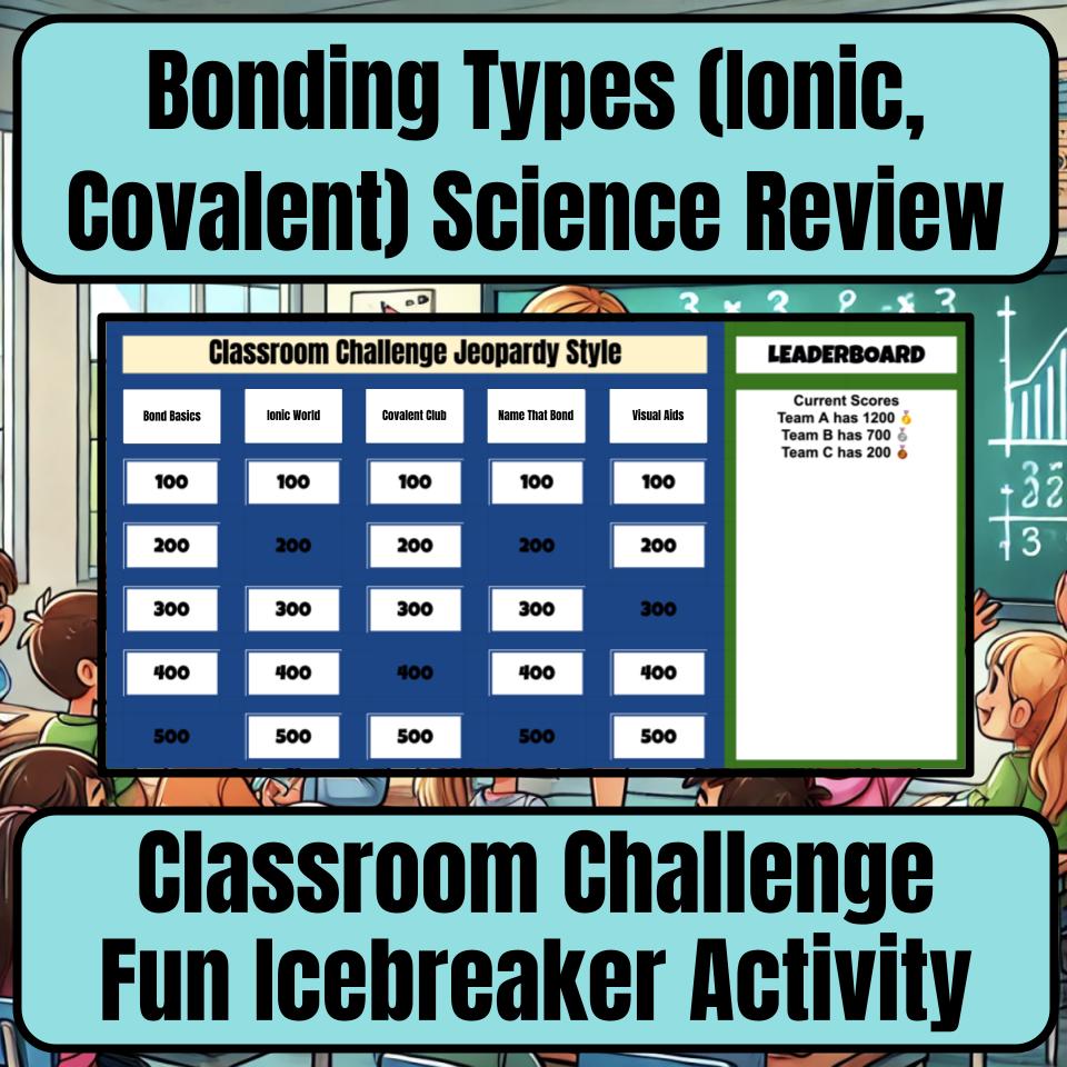 Bonding Types (Ionic, Covalent) Jeopardy Science Review I0138