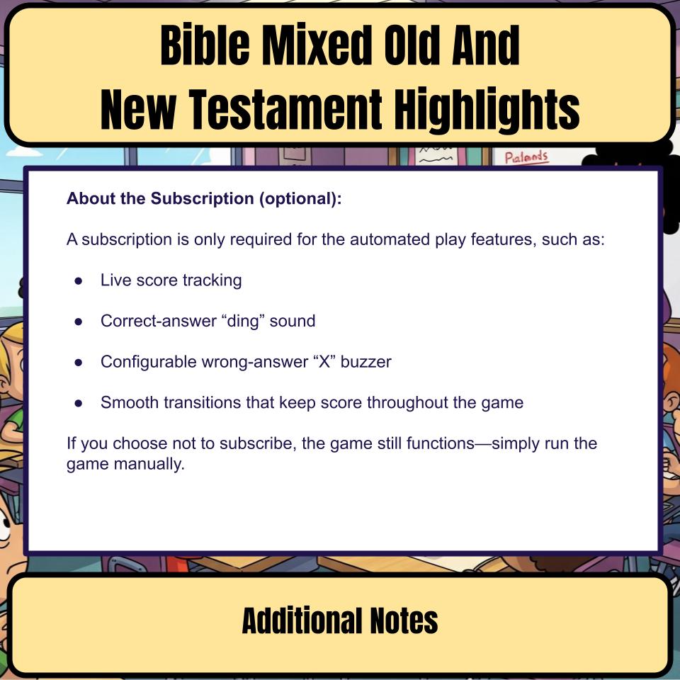 Bible Mixed Old And New Testament Highlights Feud Review BF0014