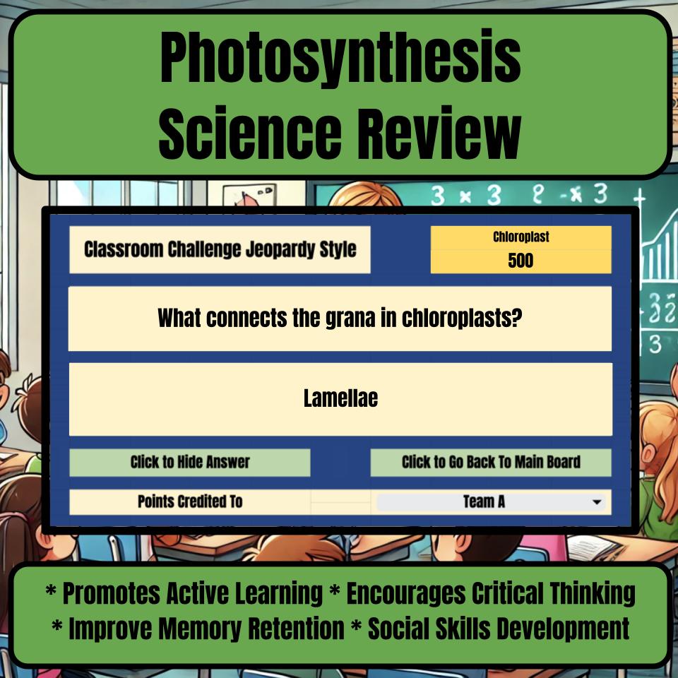 Photosynthesis Jeopardy Science Review I0014