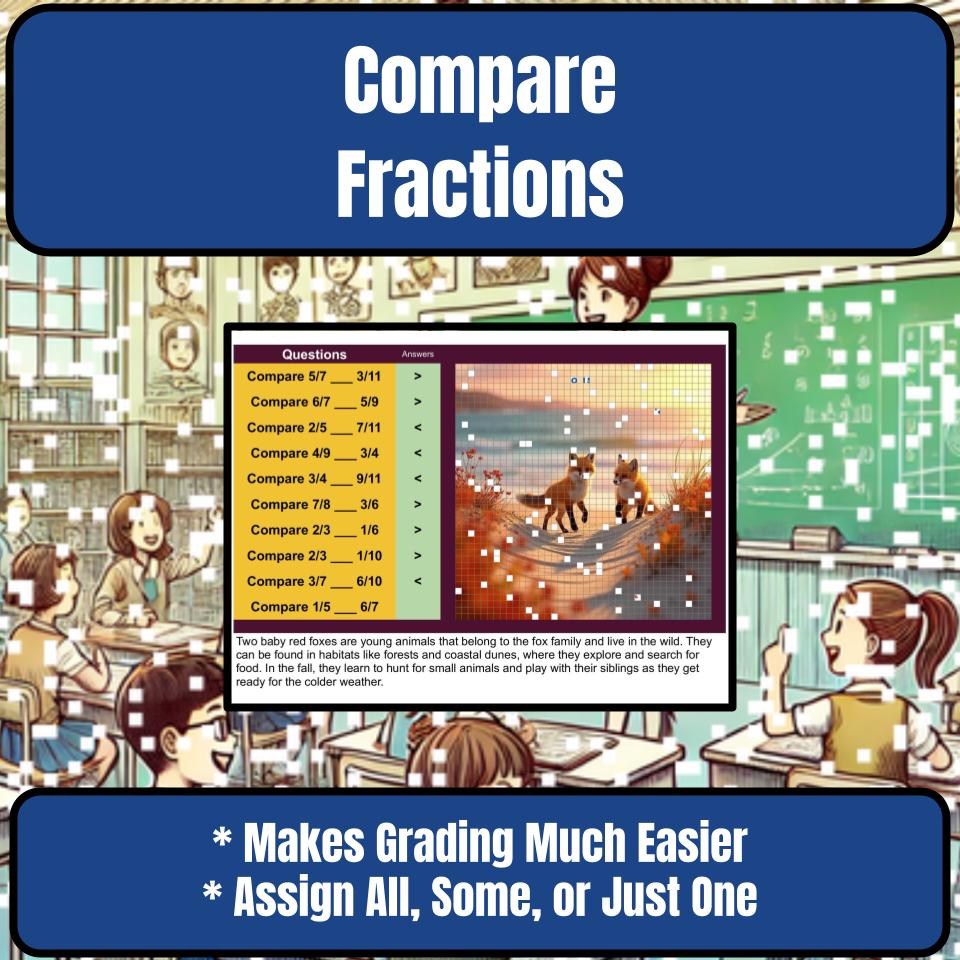 Compare Fractions Mystery Picture P0141