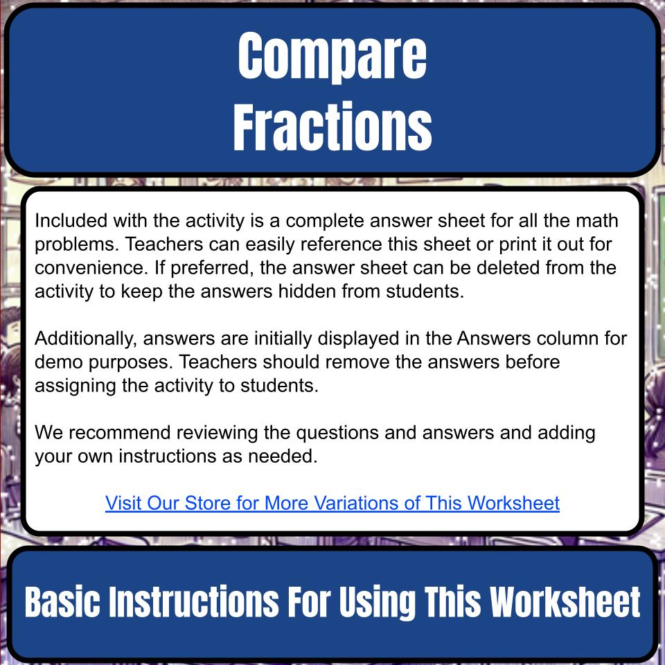 Compare Fractions Mystery Picture P0141
