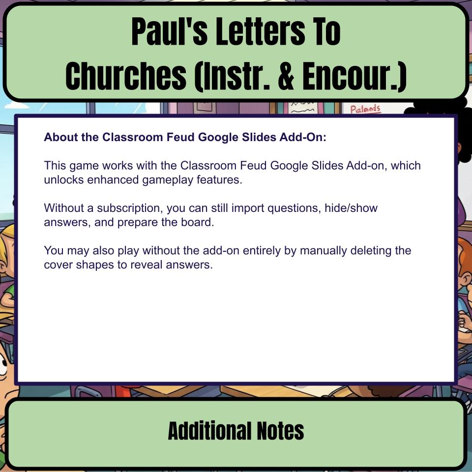 Paul’s Letters To Churches (Instr. & Encour.) Feud Review BF0015