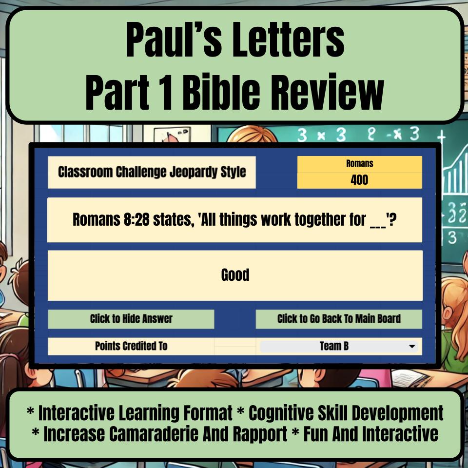Pauls Letters Part 1 Jeopardy Bible B0015