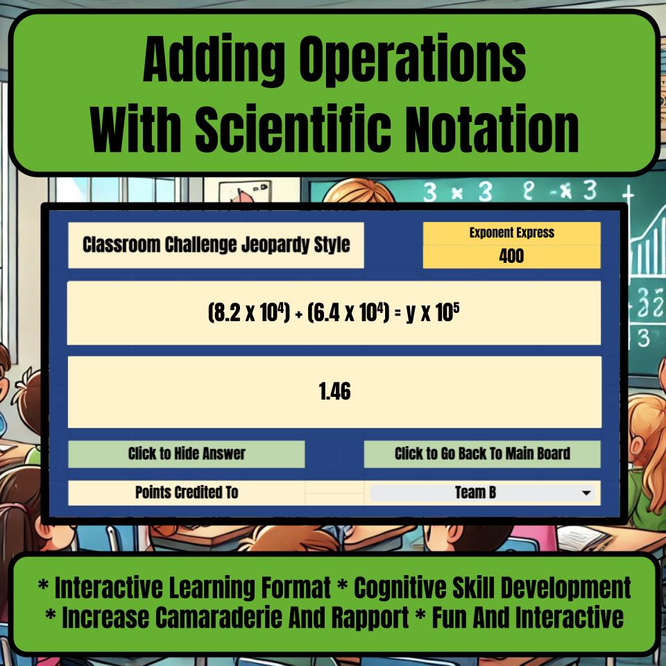 Adding Operations With Scientific Notation Jeopardy Math Review I0015