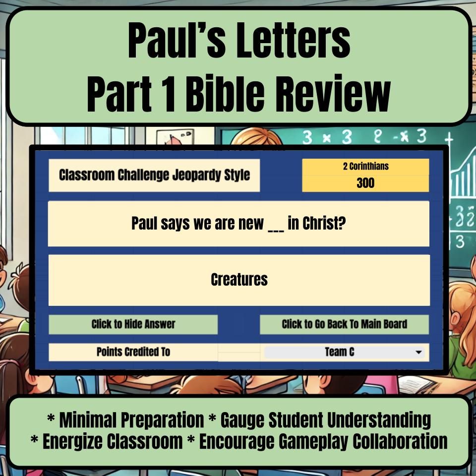 Pauls Letters Part 1 Jeopardy Bible B0015