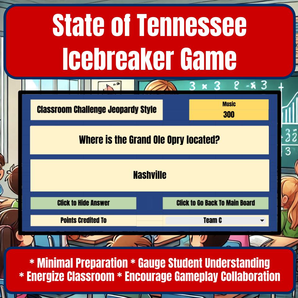 State of Tennessee Jeopardy Game I0015