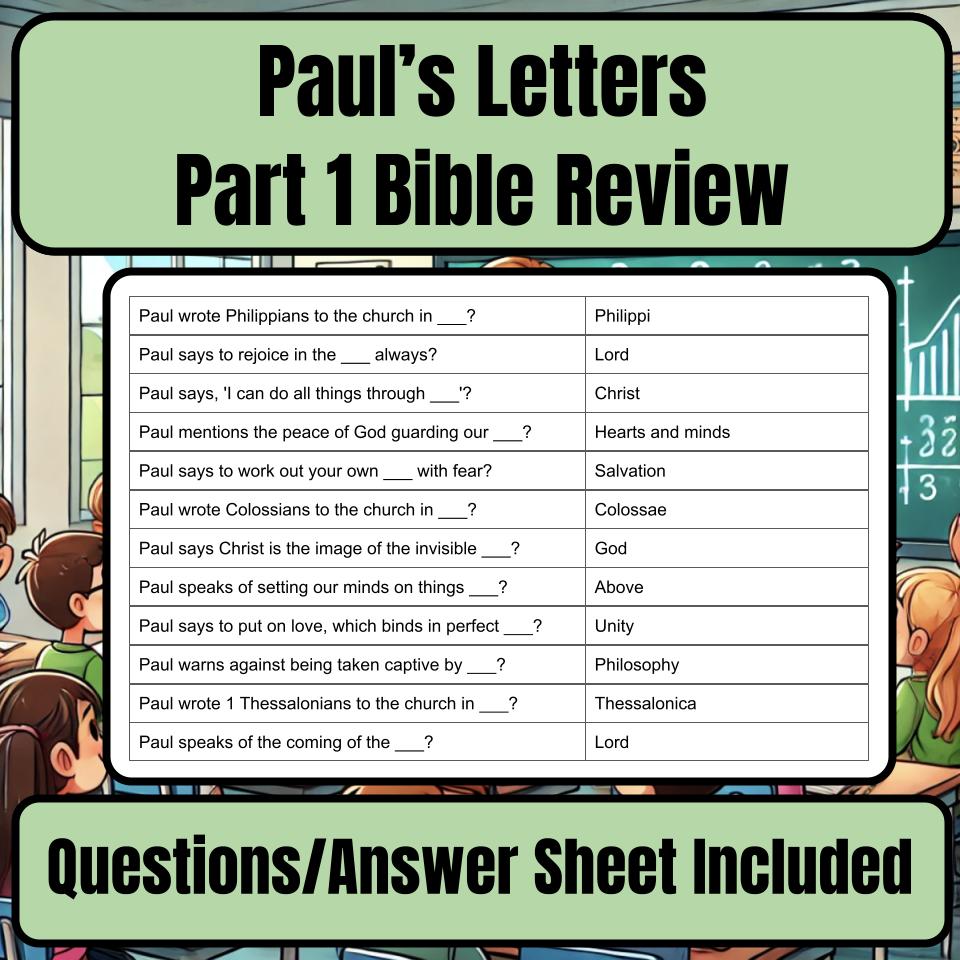 Pauls Letters Part 1 Jeopardy Bible B0015