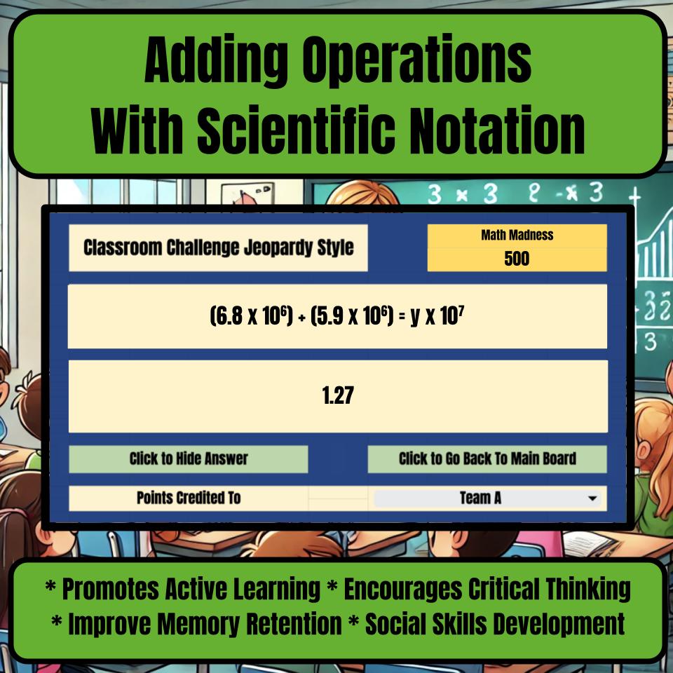Adding Operations With Scientific Notation Jeopardy Math Review I0015