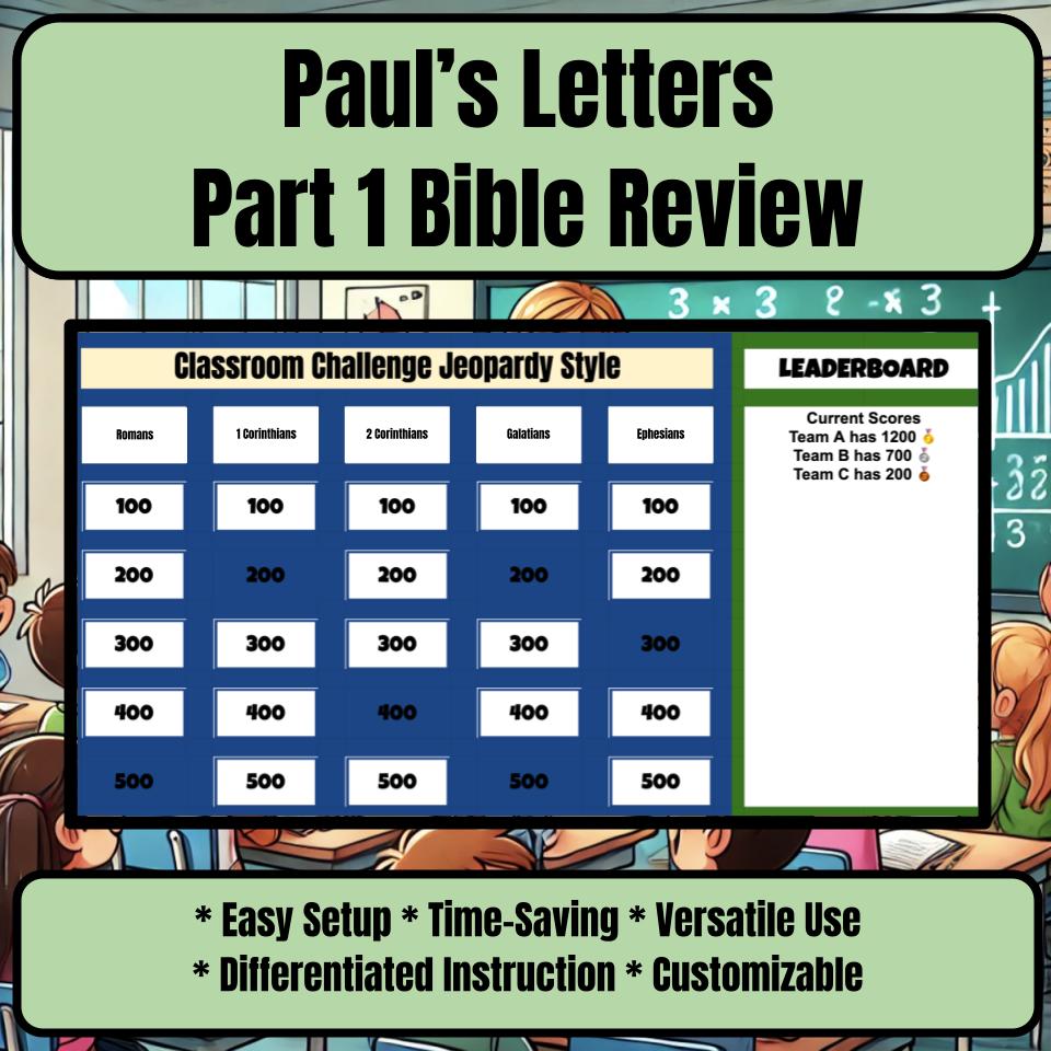 Pauls Letters Part 1 Jeopardy Bible B0015