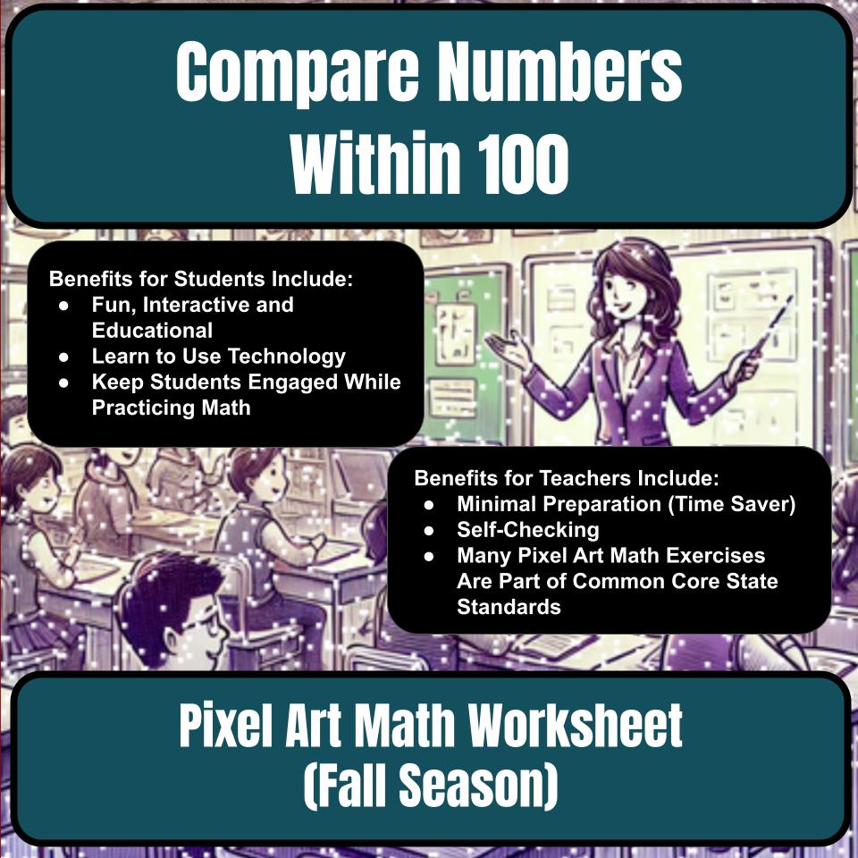 Compare Numbers Within 100 Mystery Picture P0150