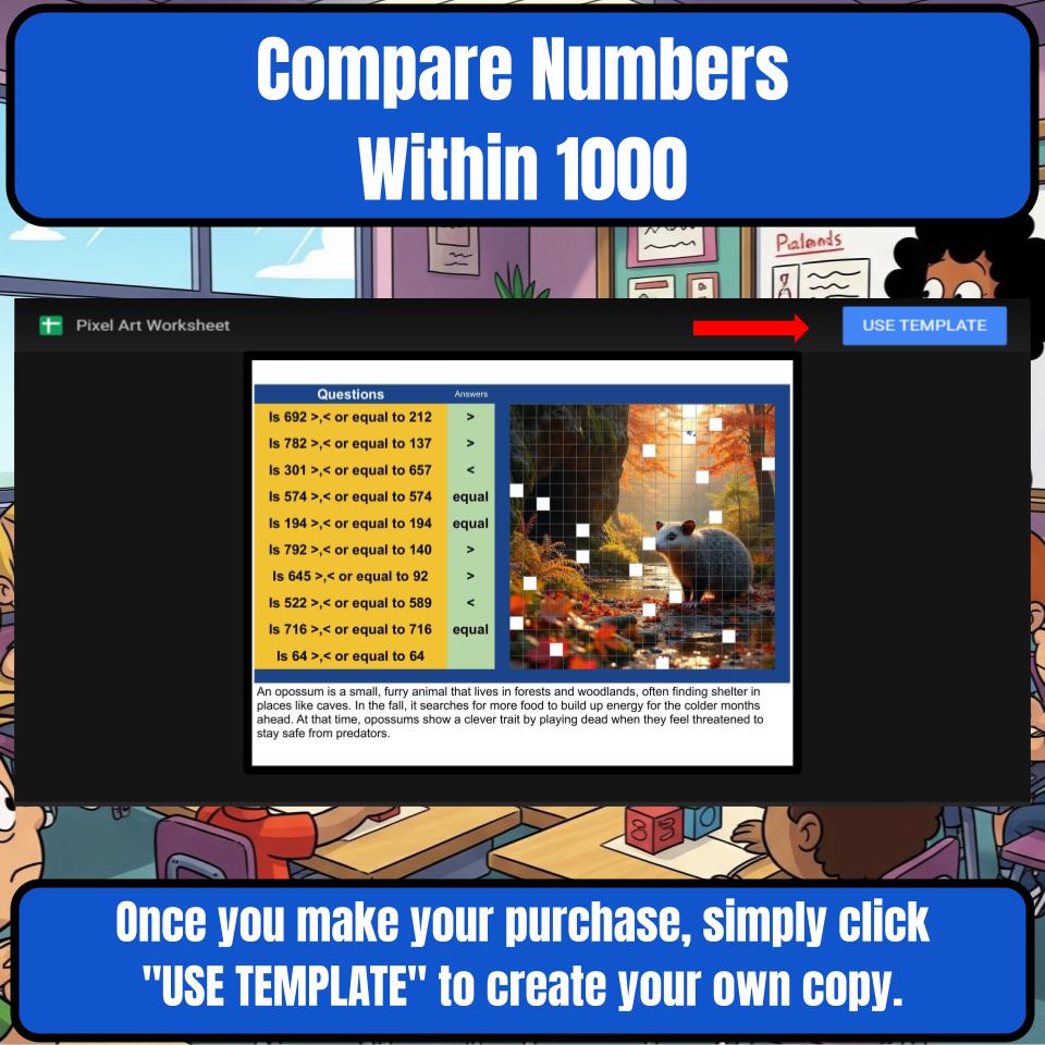 Compare Numbers Within 1000 Mystery Picture P0151