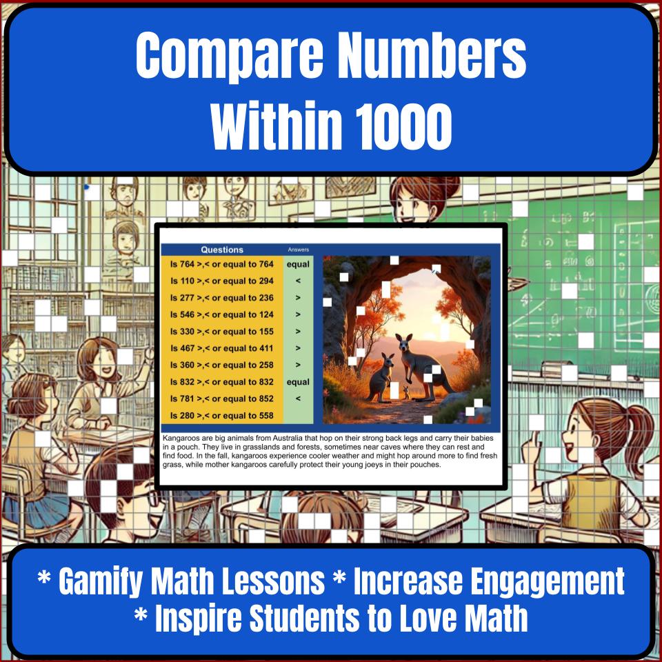 Compare Numbers Within 1000 Mystery Picture P0151