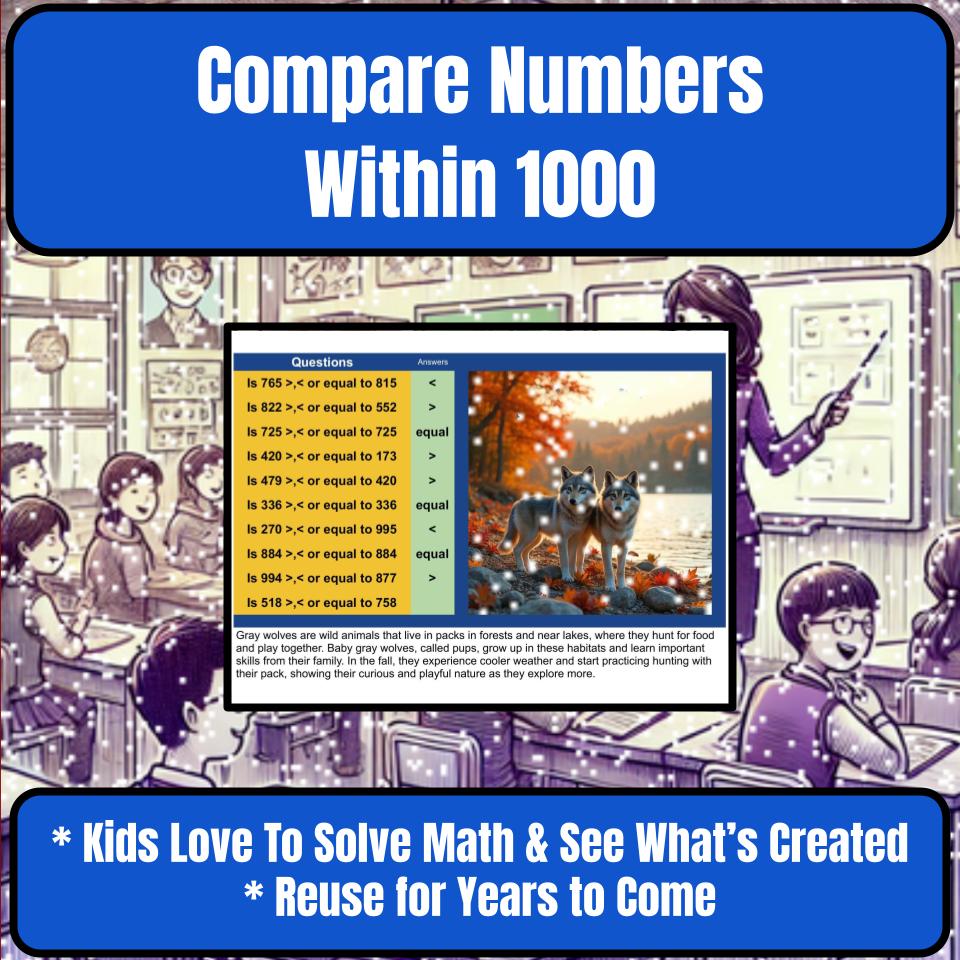 Compare Numbers Within 1000 Mystery Picture P0151