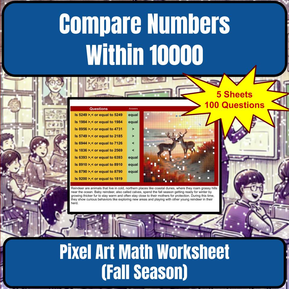 Compare Numbers Within 10000 Mystery Picture P0152