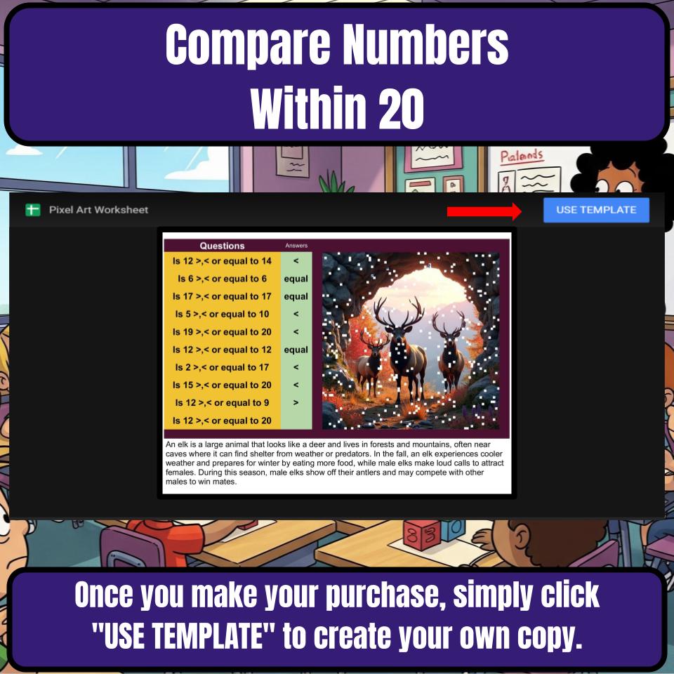 Compare Numbers Within 20 Mystery Picture P0153