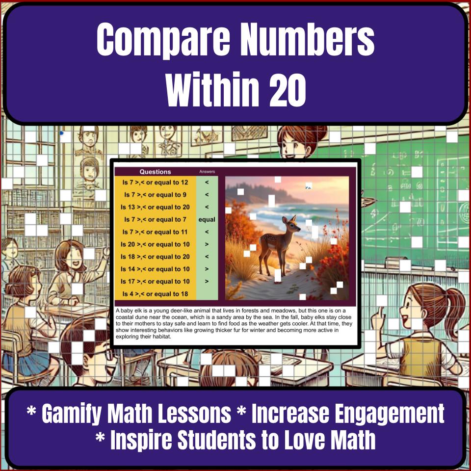 Compare Numbers Within 20 Mystery Picture P0153