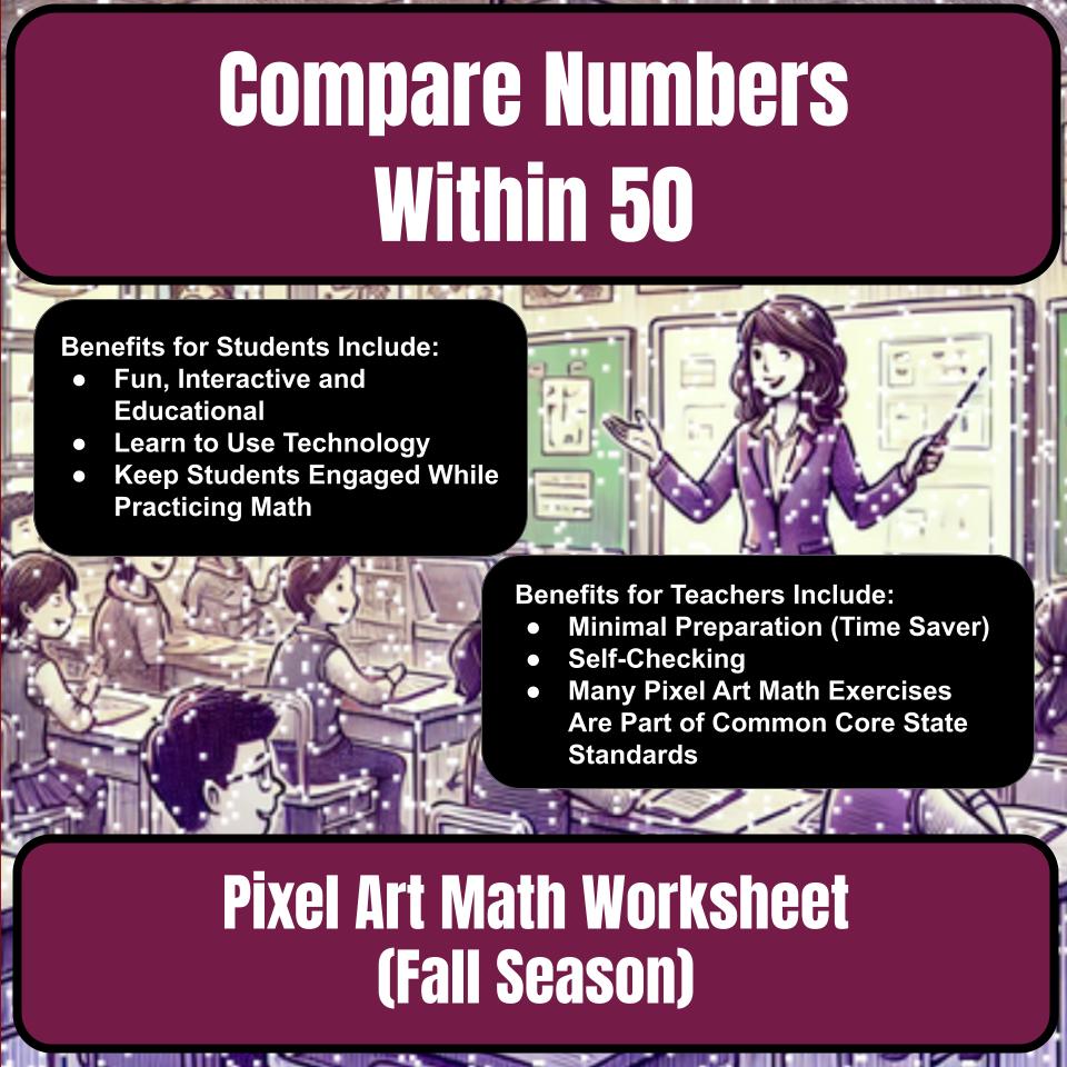 Compare Numbers Within 50 Mystery Picture P0154