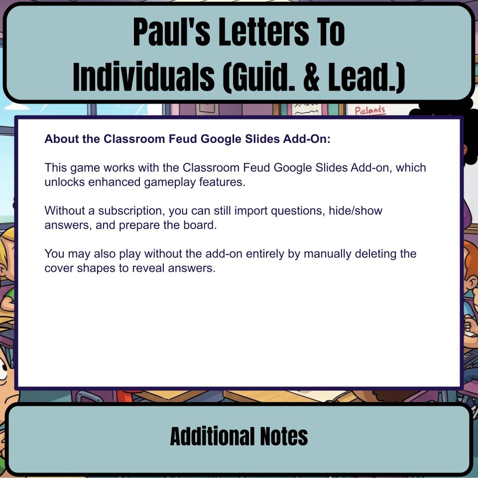 Paul’s Letters To Individuals (Guid. & Lead.) Feud Review BF0016