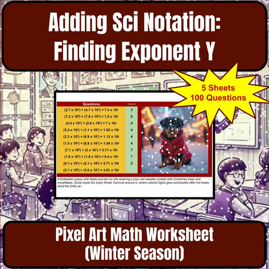 Adding Scientific Notation: Finding Resulting Exponent Y Mystery Picture P0016