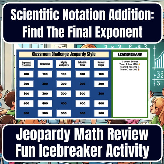 Scientific Notation Addition: Find The Final Exponent Jeopardy Math Review I0016