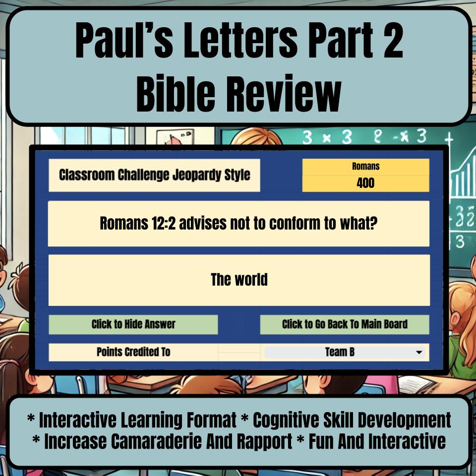 Pauls Letters Part 2 Jeopardy Bible B0016